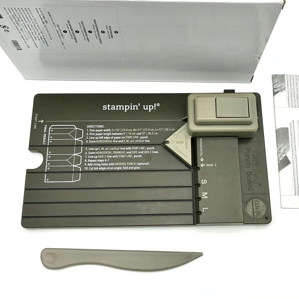 Stampin Up Gift Box and Bag Punch Board Set of 2 Paper Craft Scoring Tool